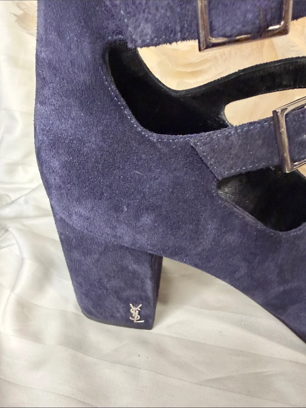 Saint Laurent Paris Navy Suede Multi-Strap Cage Sandals – Size 41